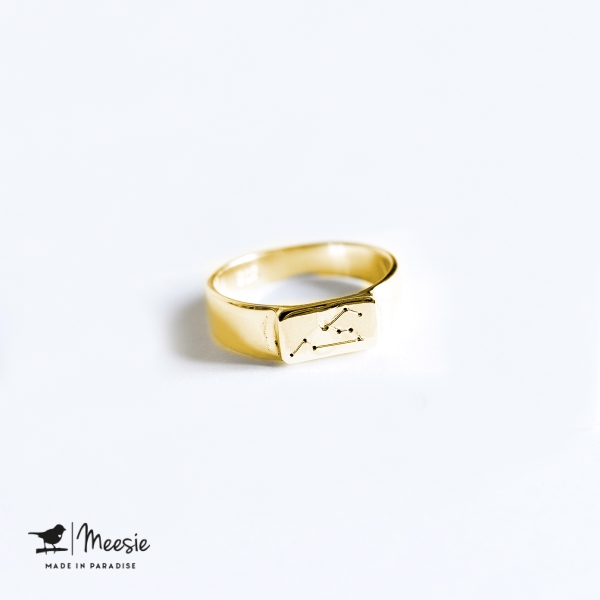Ring Sterrenbeeld Leeuw goud op zilver Ring Sterrenbeeld Leeuw goud op zilver